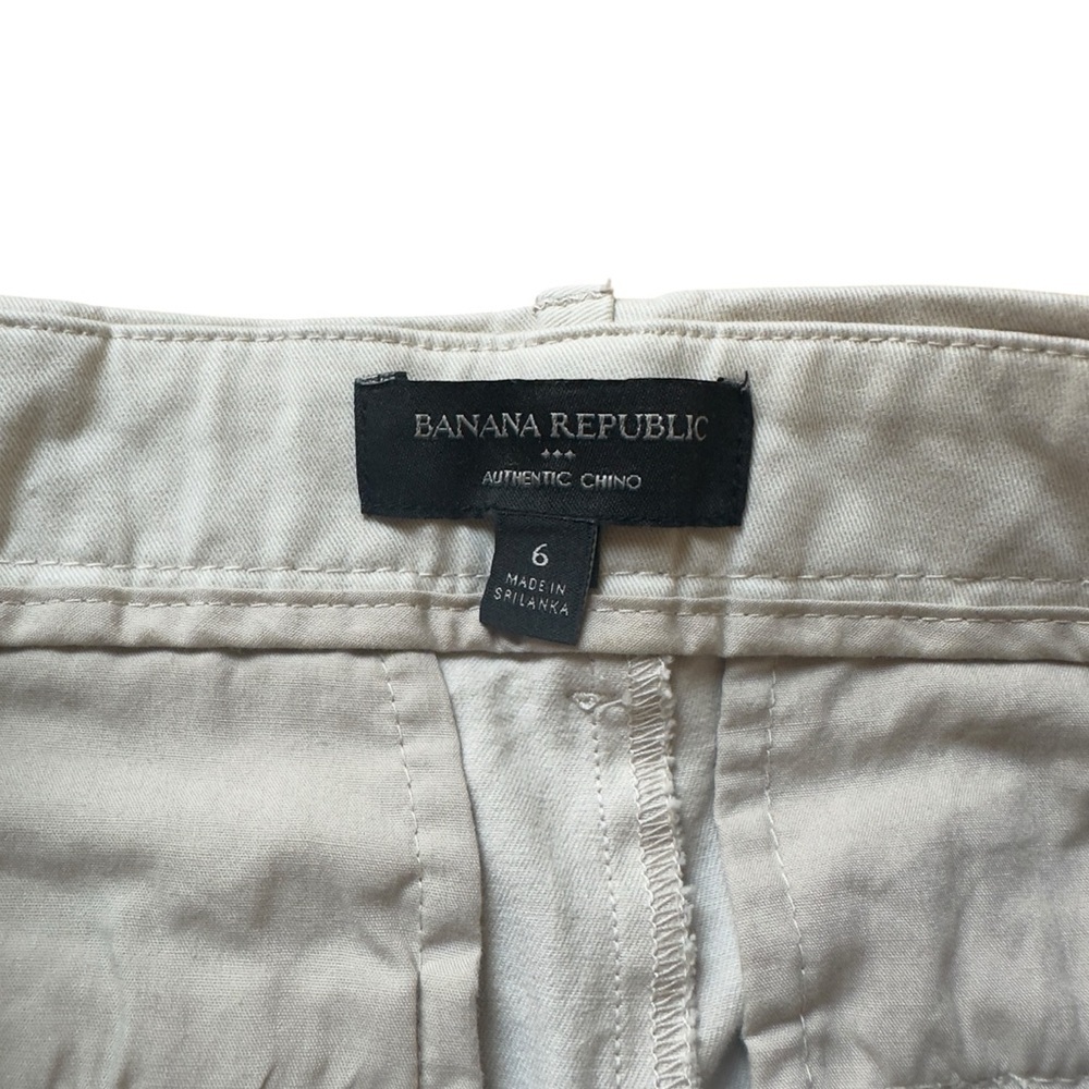 Banana Republic Authentic Chino Khaki Beige Stretch Cotton Shorts Size 6 Classic - Picture 3 of 5